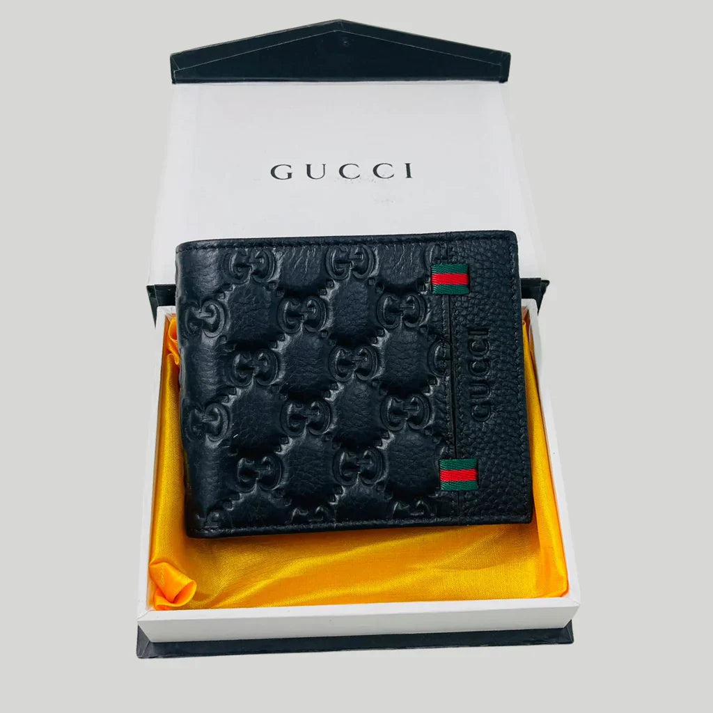 Designer GI Wallet For Men Cow Leather Black