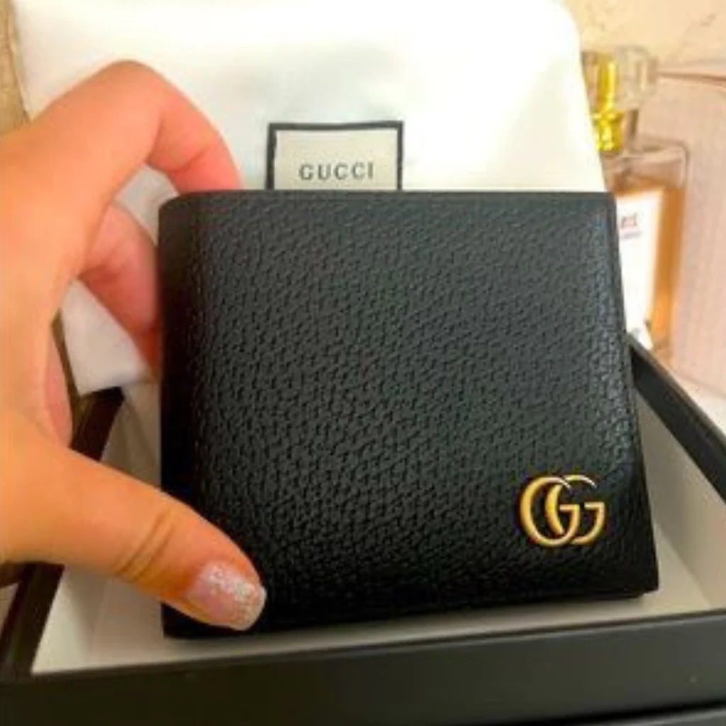 GI Leather Bifold Men Wallet Black (Made In Italy)